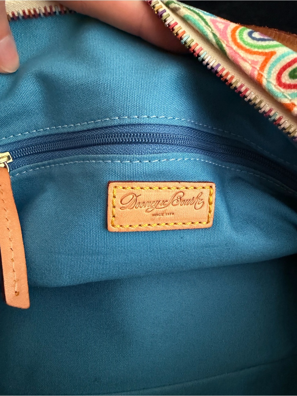 Dooney & Bourke Vintage Graffiti Doodle Coated Canvas Barrel Bag Satchel - Picture 10 of 15